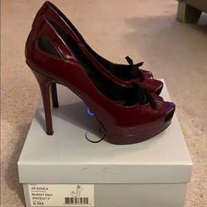 Deep Red Peep toe Heels by Jessica Simpson